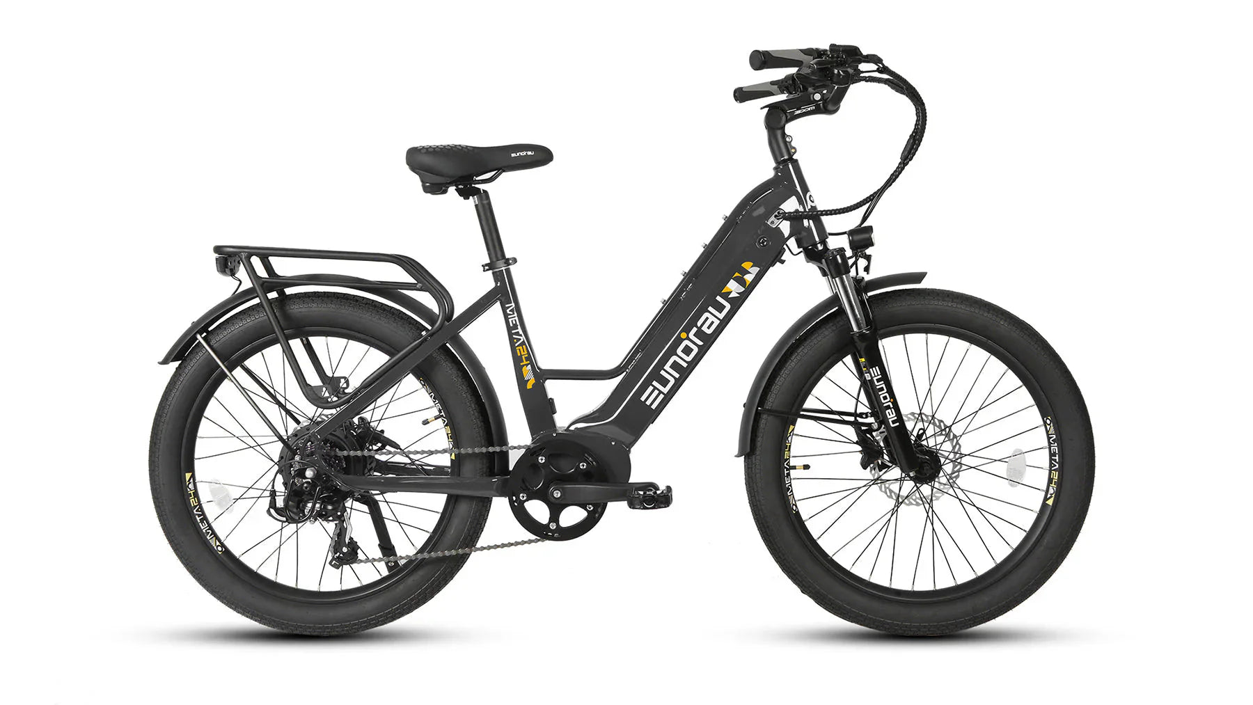EUNORAU Meta 2024 500w Step Thru eBike 24x3 Fat Fat Tire Electric Beach Cruiser eBike - Fat Tire eBike - EUNOR|FATT|CHARC|0382 eBike Super Shop