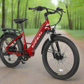 EUNORAU Meta 2024 500w Step Thru eBike 24x3 Fat Fat Tire Electric Beach Cruiser eBike