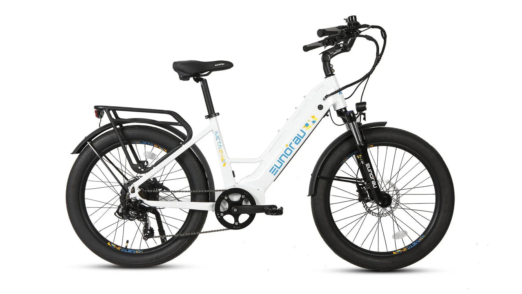 EUNORAU Meta 2024 500w Step Thru eBike 24x3 Fat Fat Tire Electric Beach Cruiser eBike - Fat Tire eBike - EUNOR|FATT|WHITE|0381 eBike Super Shop