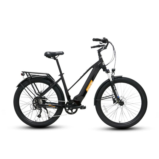 EUNORAU Meta275 500w Step Thru eBike 27.5x2.6 Road Electric Beach Cruiser eBike - Beach Cruiser eBike - EUNOR|BEACH|BLACK|0372 eBike Super Shop