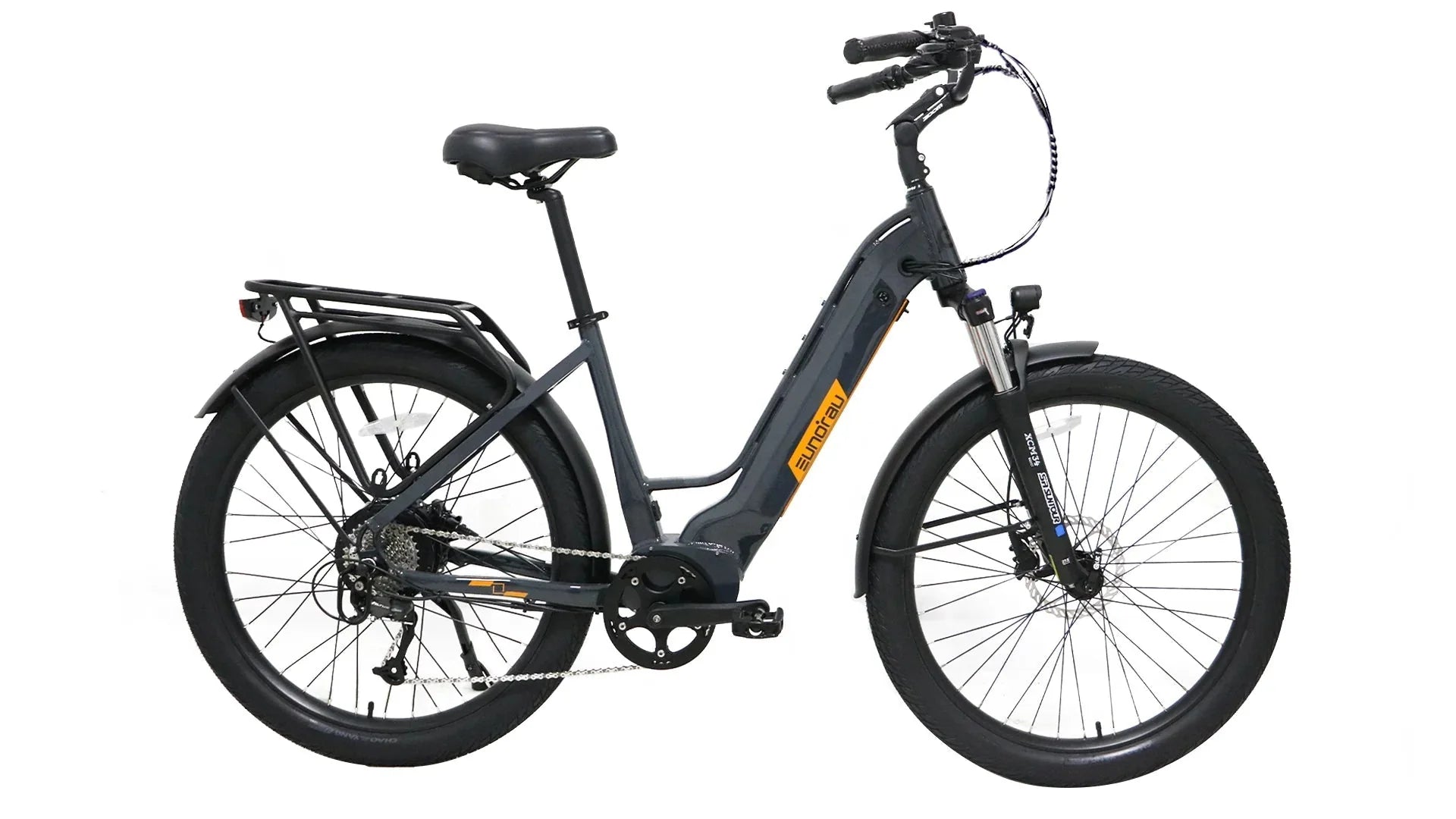 EUNORAU Meta275 500w Step Thru eBike 27.5x2.6 Road Electric Beach Cruiser eBike - Beach Cruiser eBike - EUNOR|BEACH|GRAY|0369 eBike Super Shop