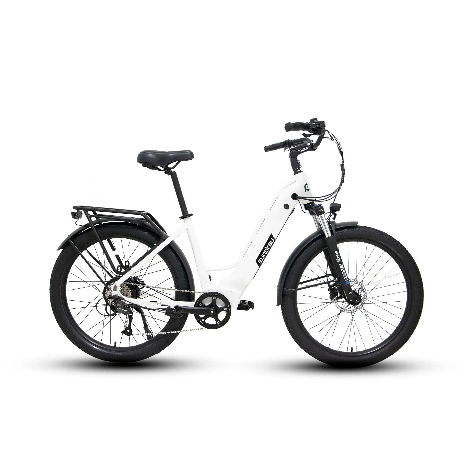 EUNORAU Meta275 500w Step Thru eBike 27.5x2.6 Road Electric Beach Cruiser eBike - Beach Cruiser eBike - EUNOR|BEACH|WHITE|0370 eBike Super Shop