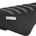 Black and grey ribbed car seat cover