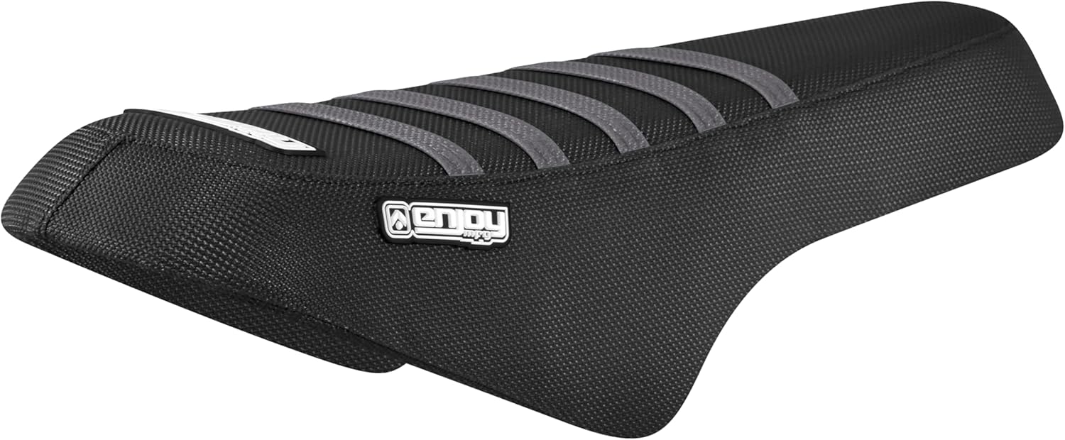 Black and grey ribbed car seat cover