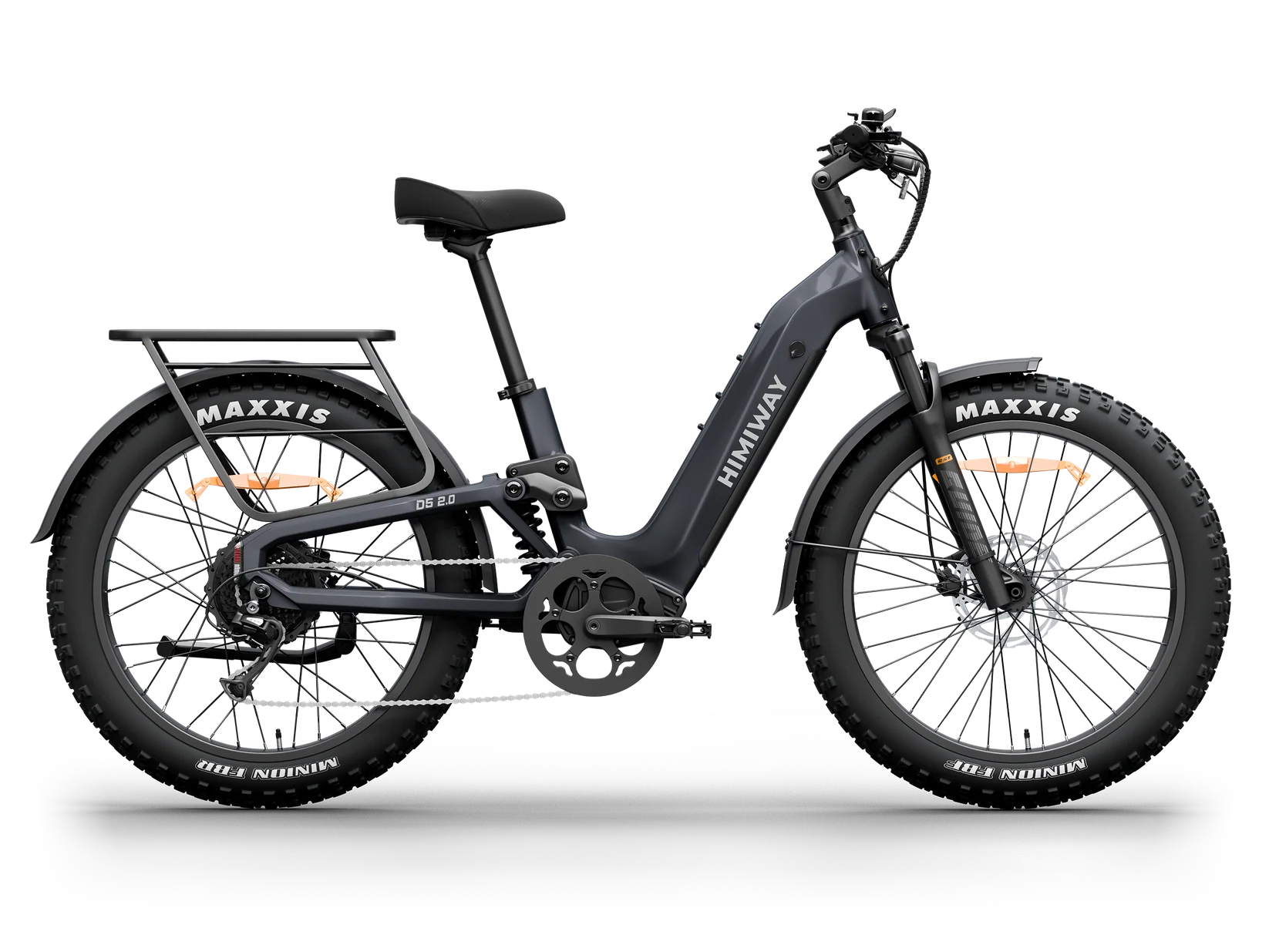 Space grey Himiway D5 2.0 ST electric bike, side view, against a white background