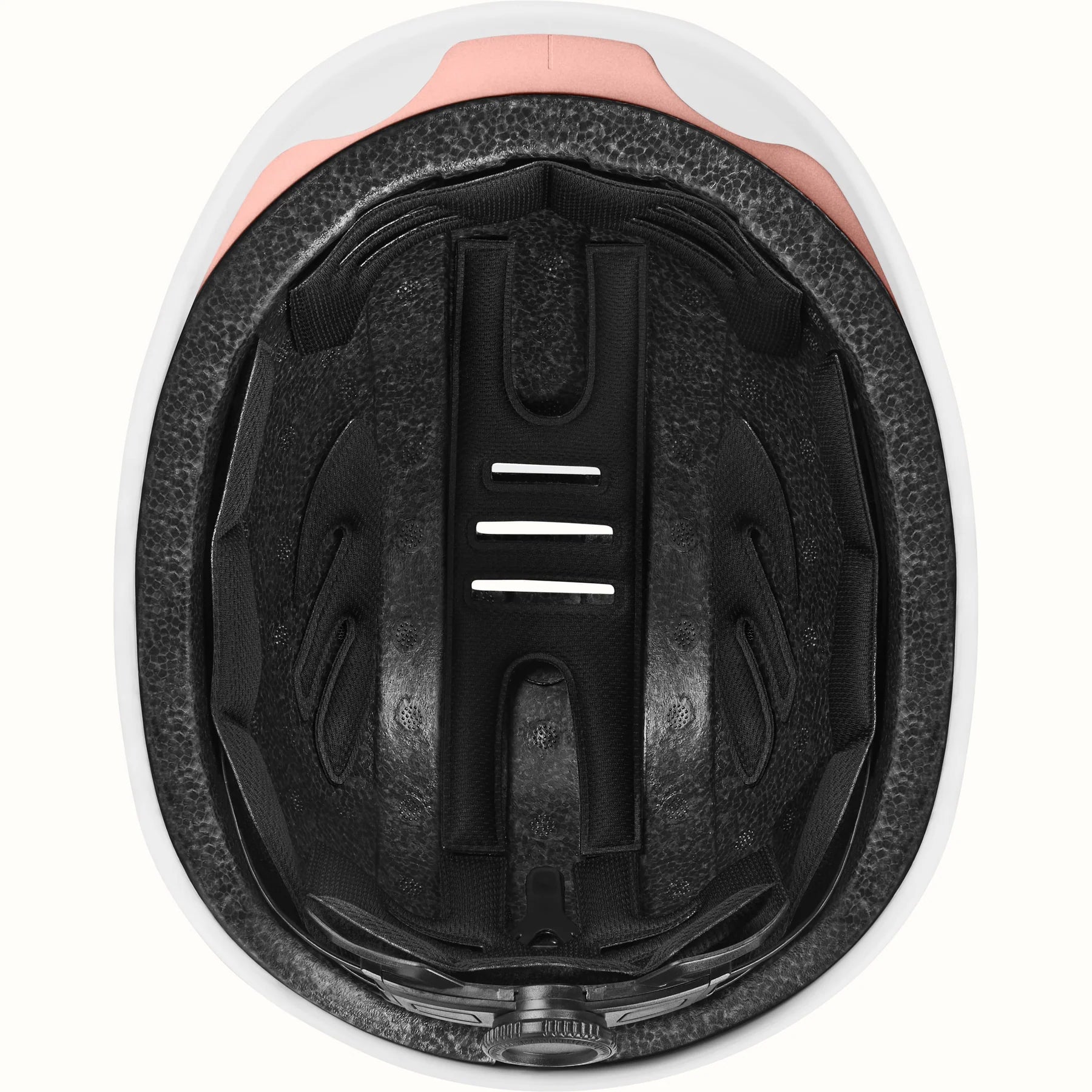 Rose gold Retrospec Remi eBike helmet, side view, with adjustable straps and ventilation holes