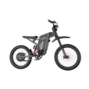 Freego X1 SE electric scooter, side view, black frame, standing on pavement with cityscape background