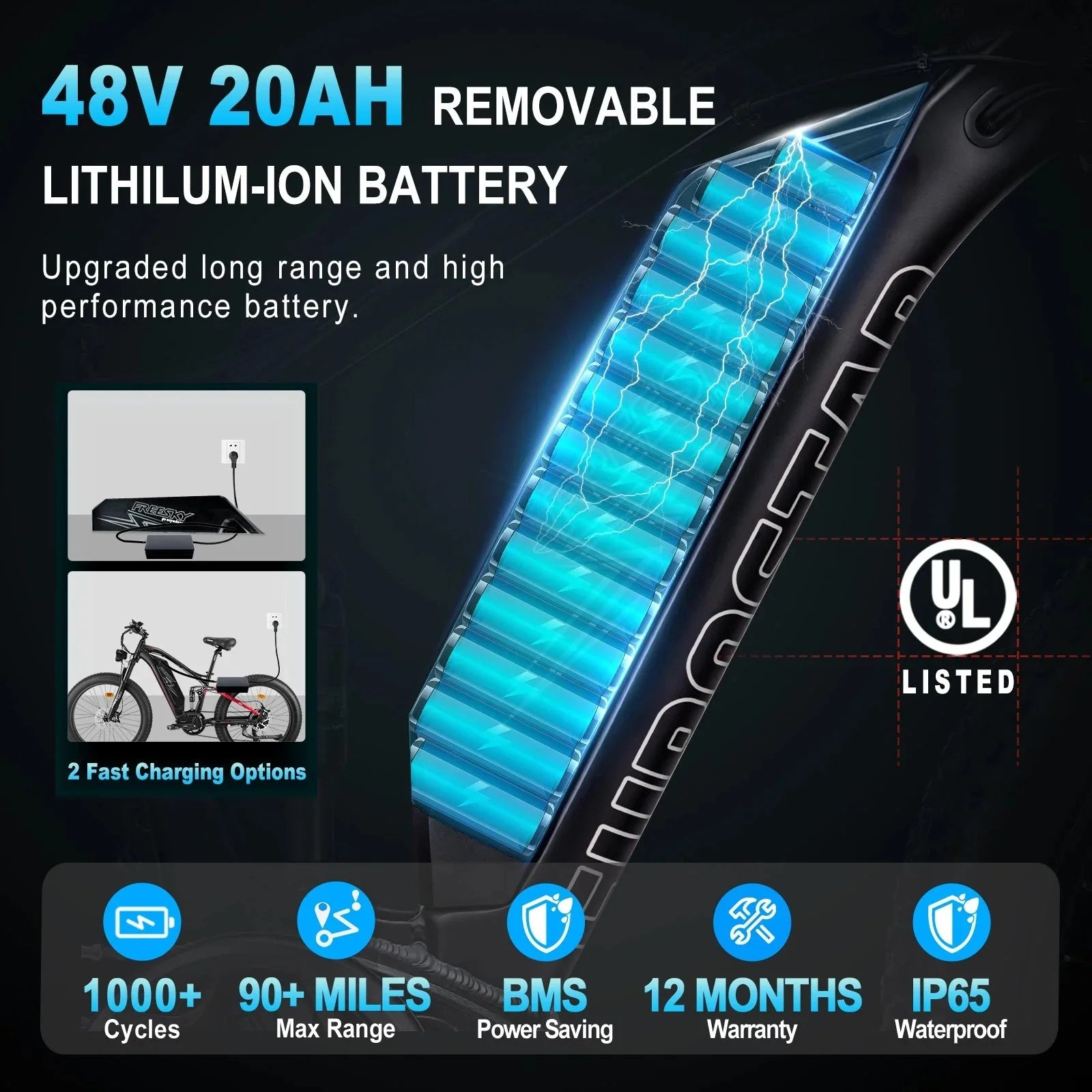 FREESKY Eurostar M - 410 1000 w Mountain Ebike 4 Fat Tire Electric Fat Tire Mountain eBike - Mountain eBike - eBike Super Shop