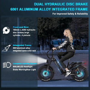 FREESKY Rocky 750 w Step Thru Ebike 20x4 Fat Electric Cargo eBike - Cargo eBike - eBike Super Shop