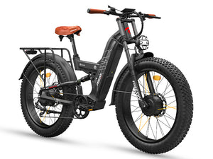 Freesky Warrior Ultra M-530 electric bike in black, side view, showcasing its sturdy frame, fat tires, and front suspension.