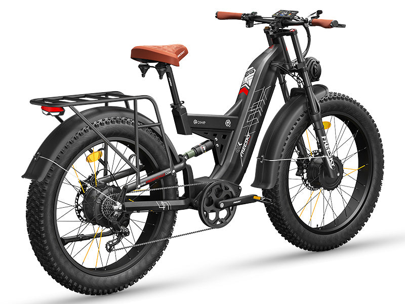 Freesky Warrior Ultra M-530 electric bike in black, side view, showcasing thick tires and sturdy frame