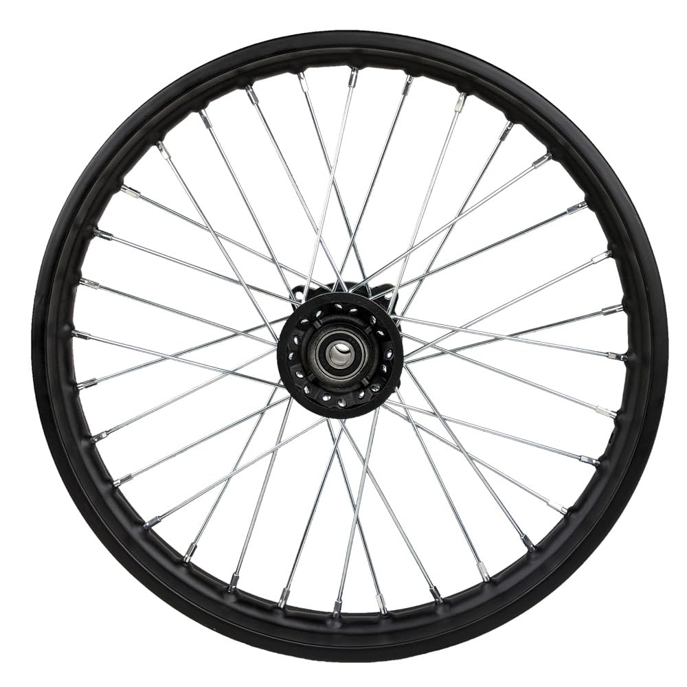 eMOTO Wheel 17" Front Type 2 - 17x1.6 Black Hub, Black Rim, Chrome Spokes