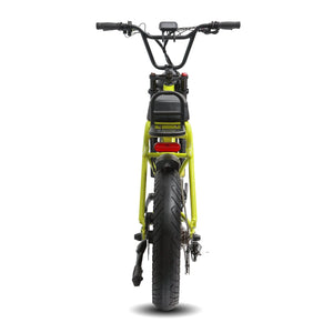 Green KASEN Kabbit Plus 2.0 electric e-moto style bike with 1000W motor, 20x4 fat tires, and rear rack