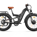 Black Freesky Warrior Pro M-530 electric bike, side view, showcasing sturdy frame and fat tires
