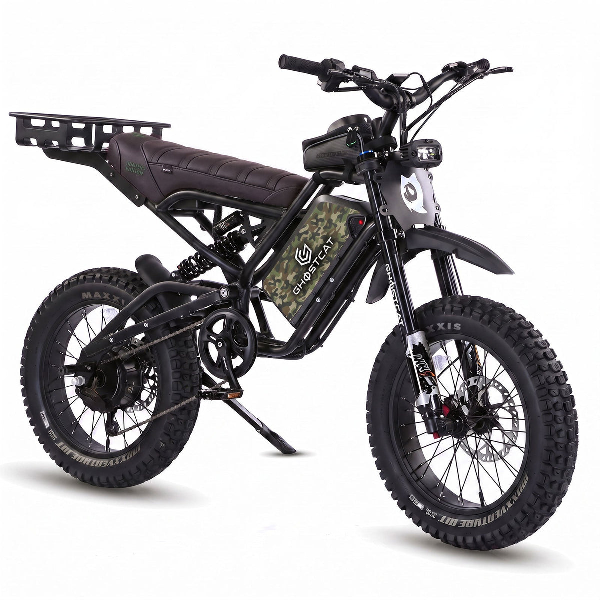 GhostCat F4X Hunter's Edition Full Bundle Blackout with Army Camo battery decal and rear rack