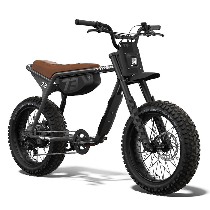 SUPER73 Z Adventure Series SE eBike in Blackout color, shown in its original packaging box, unopened and ready for assembly.
