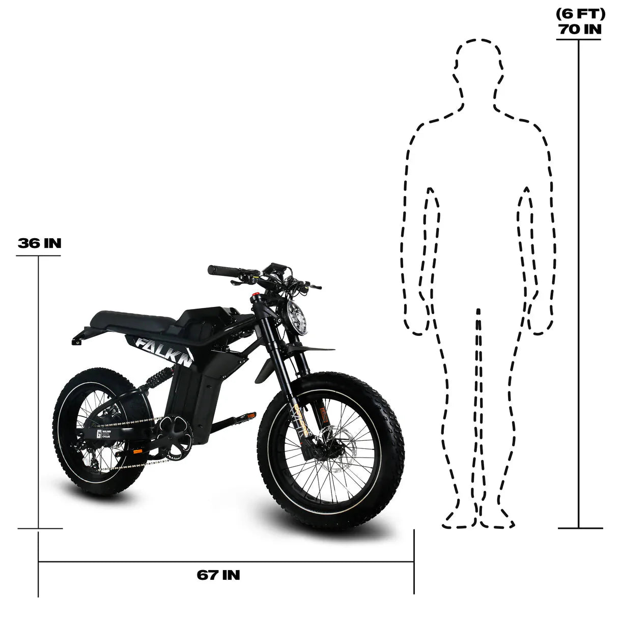 GOLDEN CYCLE Falkn 750w Moto eBike 20x4 Fat Electric e - Moto Style eBike - Moto Style eBike - GOLDE|MOTO|BLUE|0315 eBike Super Shop