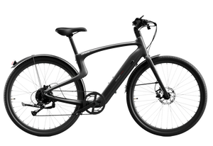Matte black Urtopia Carbon Classic eBike side view against a white background