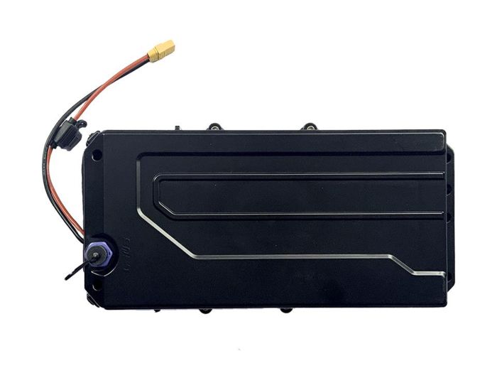 High-capacity eMOTO EBOX 60V 18.2Ah replacement battery for EBOX 2 and Dragster models, product image showing battery design and specifications
