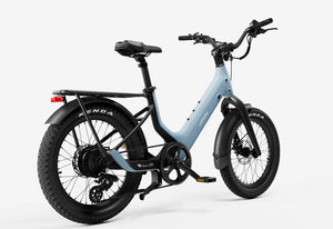 Urtopia Carbon Joy Ultra eBike in Glacier Blue, side view showcasing sleek carbon frame and integrated components