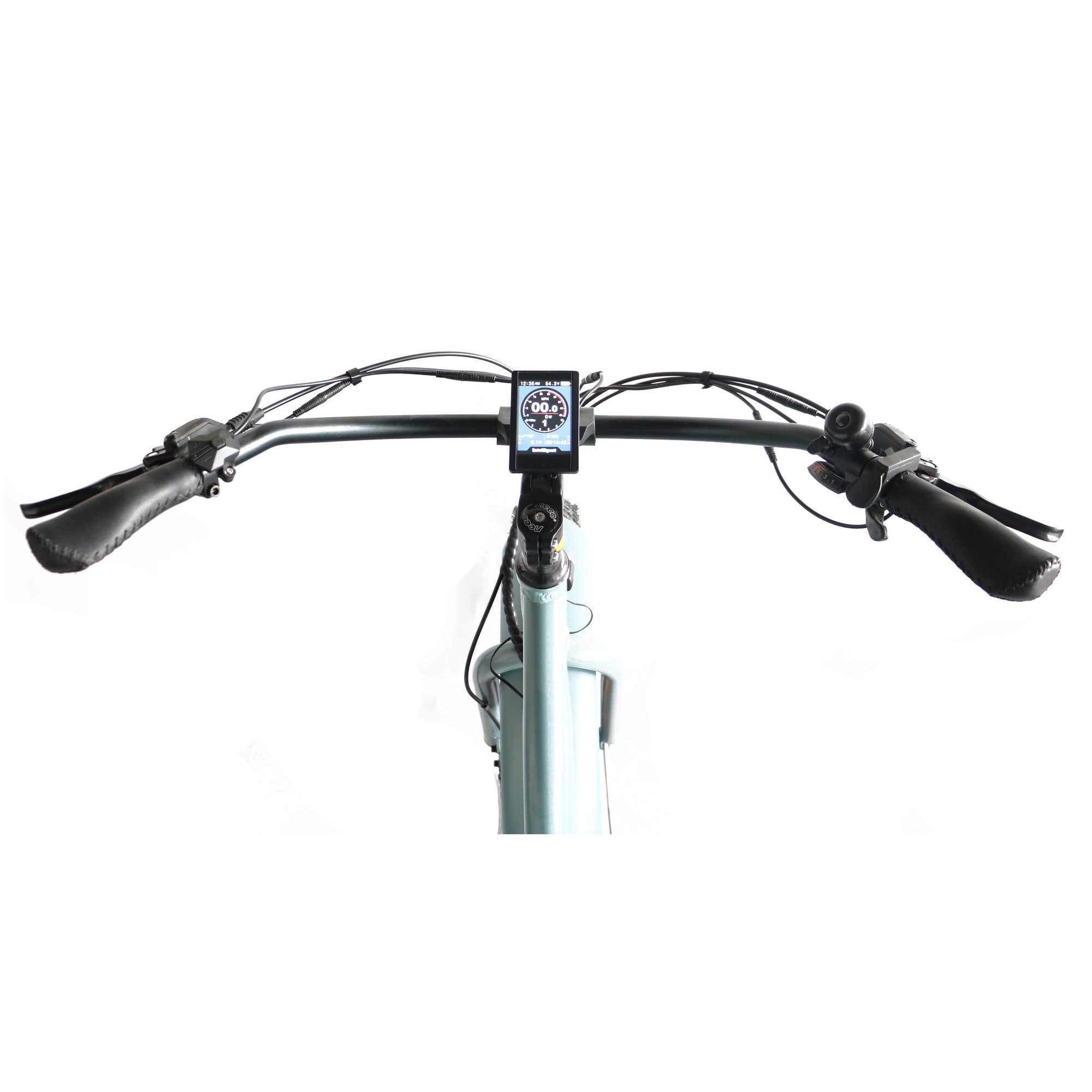 A 26x4 fat tire step-thru beach cruiser electric bike with a 52v battery, shown in a side profile.