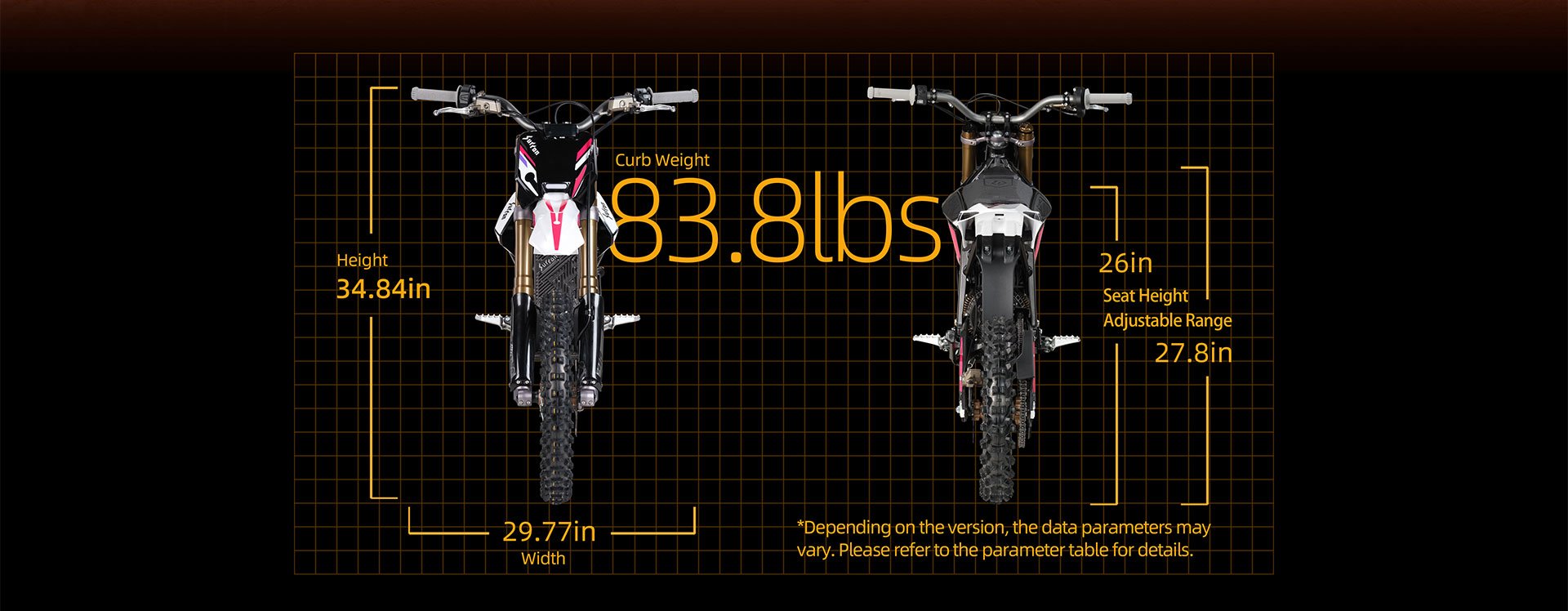 eMOTO Surron Hyper Bee Electric Bike, lightweight off-road model with 5kW motor, shown in side profile against a plain background