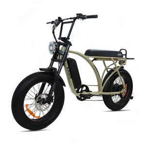 eBike Kasen Kabbit Classic in sand color, shown in a box with 17.5AH and 14.5AH battery options, black model
