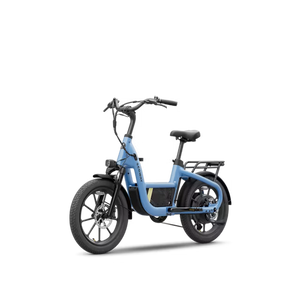 Segway Muxi Pro electric scooter in Reef Blue, side view, showcasing sleek design and large wheels