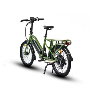 EUNORAU Max Cargo 750w Step Thru eBike, 24x2.4 road tires, electric cargo bike, side view, product image
