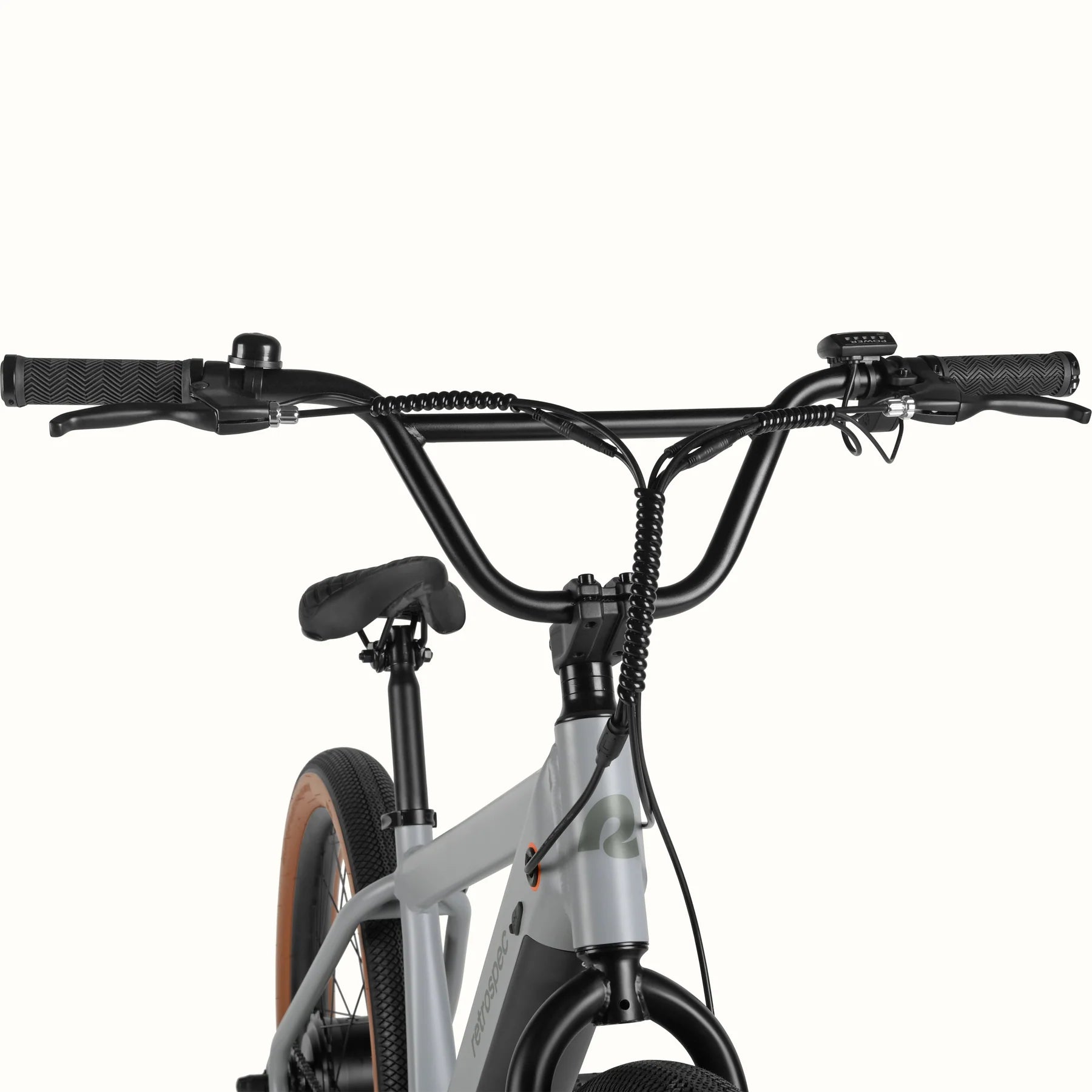 Retrospec Joe Rev BMX eBike in matte feather gray, side view, against a white background