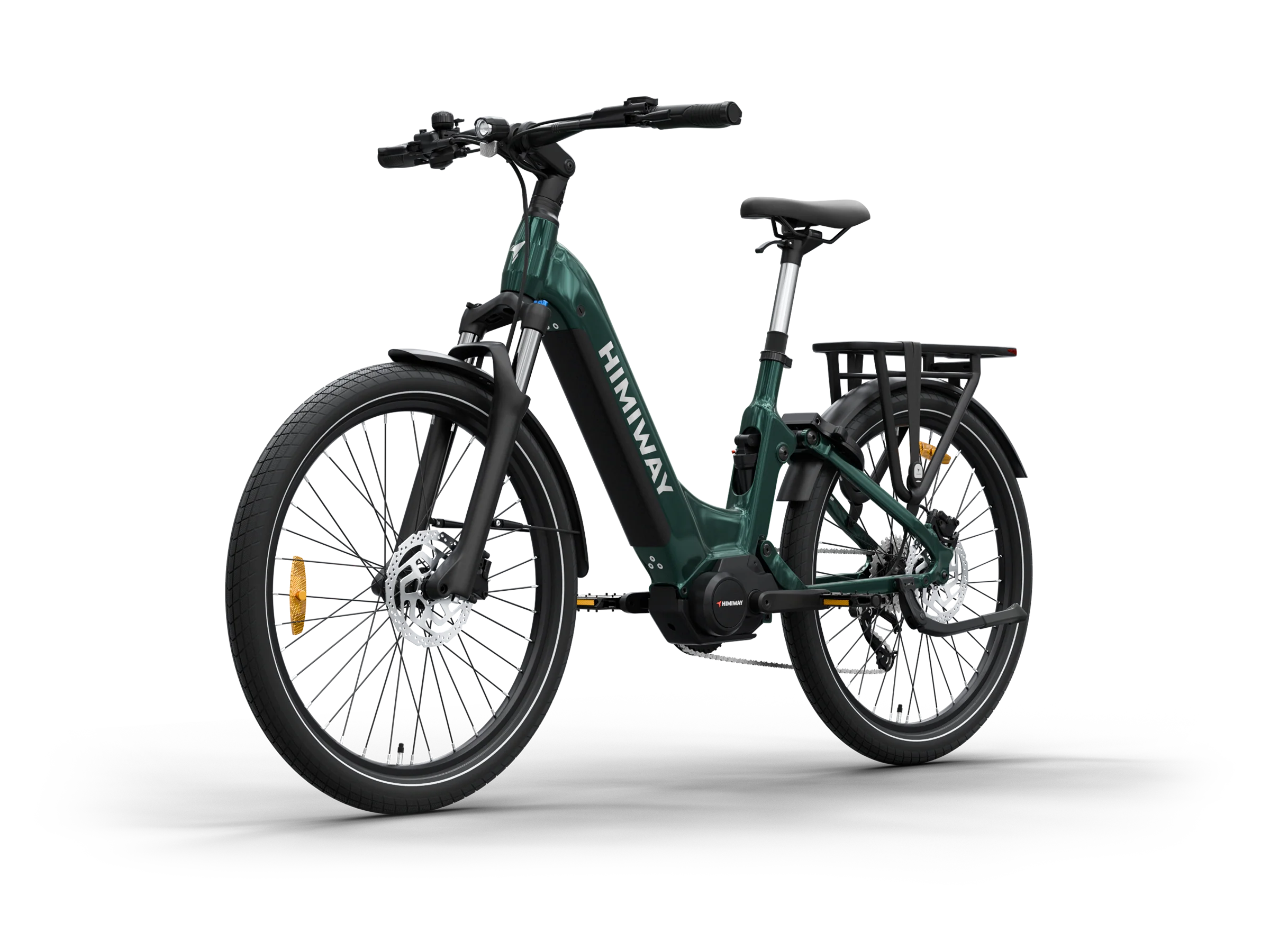 Emerald green Himiway A7 Pro eBike side view, showcasing frame design and features