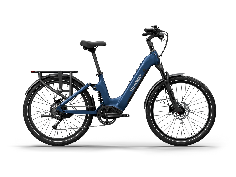 Himiway A7 eBike in Midnight Blue, side view, displayed against a plain background