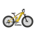 Mokwheel Obsidian eBike in yellow and black, shown in its box