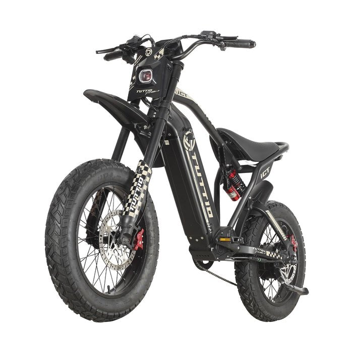Black eMOTO TUTTIO ICT electric scooter for adults, product image, available for pre-order, expected end of December delivery