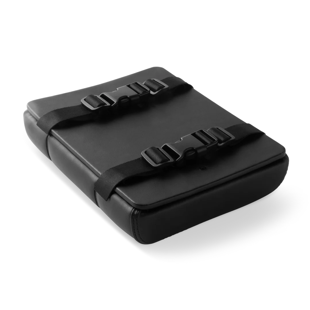 Black eBike seat pad accessory for Murf Cargo, shown in product image