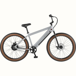 Retrospec Joe Rev BMX eBike in matte feather gray, side view, against a white background