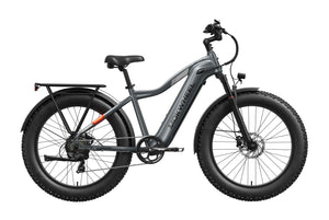Gray Mokwheel Tor Plus eBike side view, showcasing frame design, wheels, and battery placement.