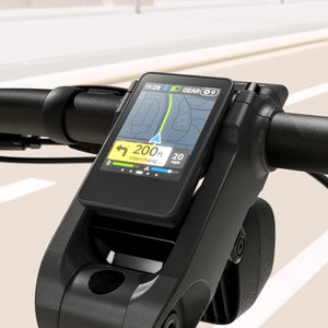 A black Segway Myon eBike displayed on a white background, showcasing its sleek frame, integrated battery, and modern design.