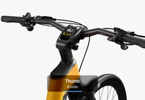 Side view of the Urtopia Carbon Fusion Pro eBike in Vital Orange, showcasing its sleek carbon frame, integrated battery, and modern design against a white background.
