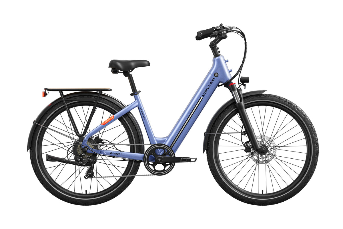 Mokwheel Asphalt eBike in Lapis color, side view, displayed on a white background