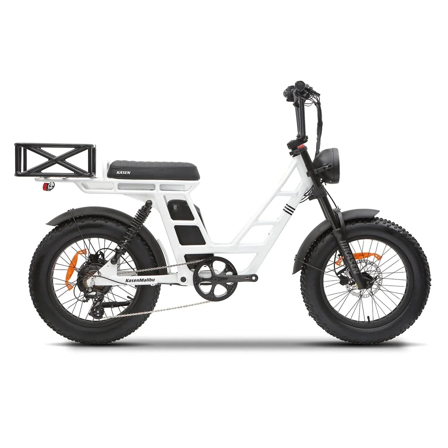 KASEN Malibu 1000 w Step Thru Ebike 20x4 Fat Electric Cargo eBike - Cargo eBike - KASEN|CARGO|WHITE|0219 eBike Super Shop