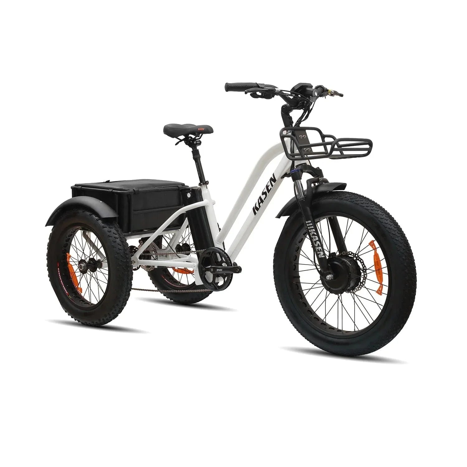 KASEN Trike 500 w Trike Ebike 20x4 Fat Electric Trike 3 Wheel eBike - Electric Tricycle - KASEN|TRIKE|WHITE|0224 eBike Super Shop