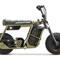 eMOTO EBOX Dragster electric bike in khaki color, side view, isolated on white background