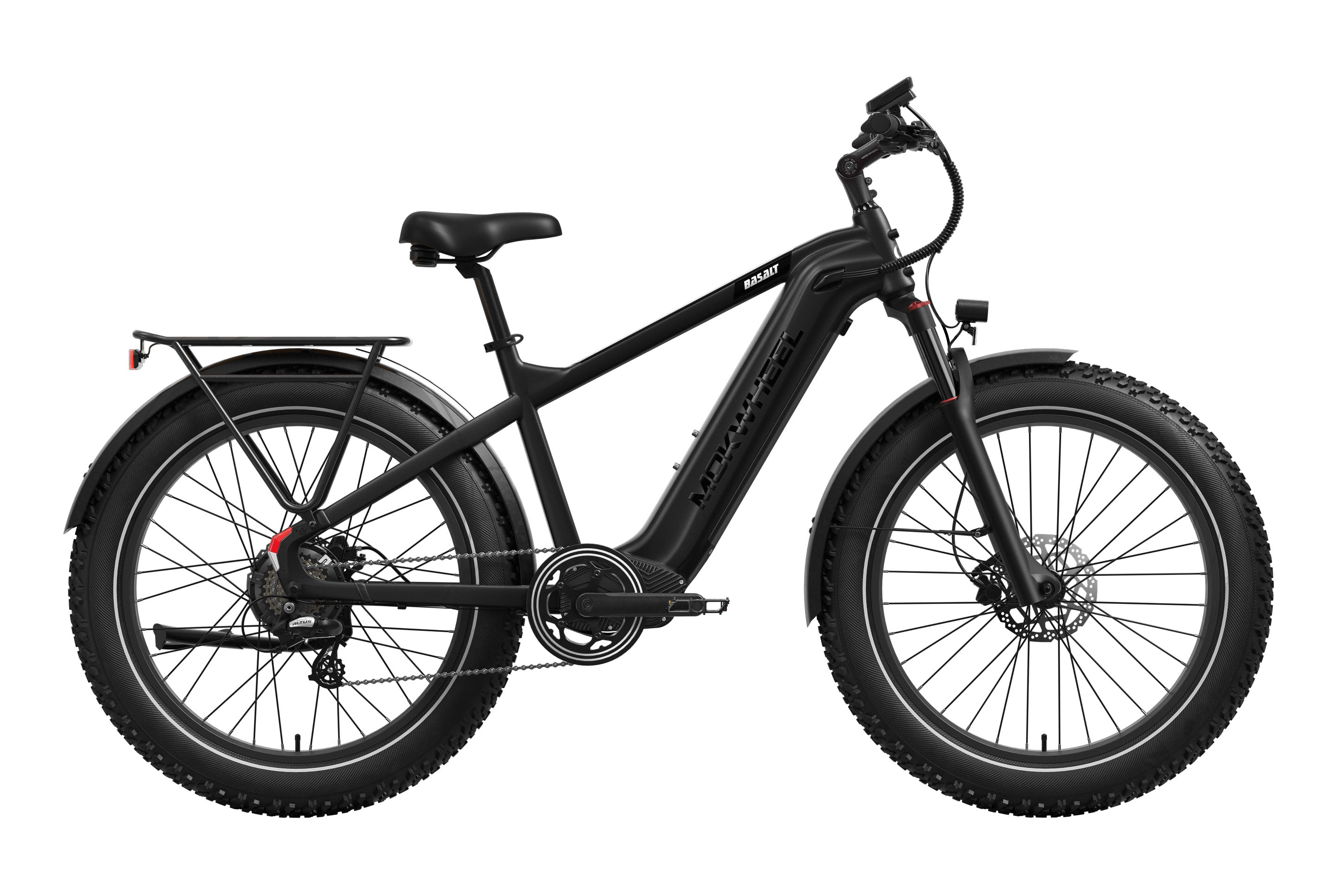 Mokwheel Basalt 2.0 Step Over eBike in Phantom Black, side view, product image
