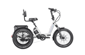 Pearl white Velotric Triker eTrike eBike, side view, product image