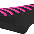 Black and pink car seat cover with ribbed design
