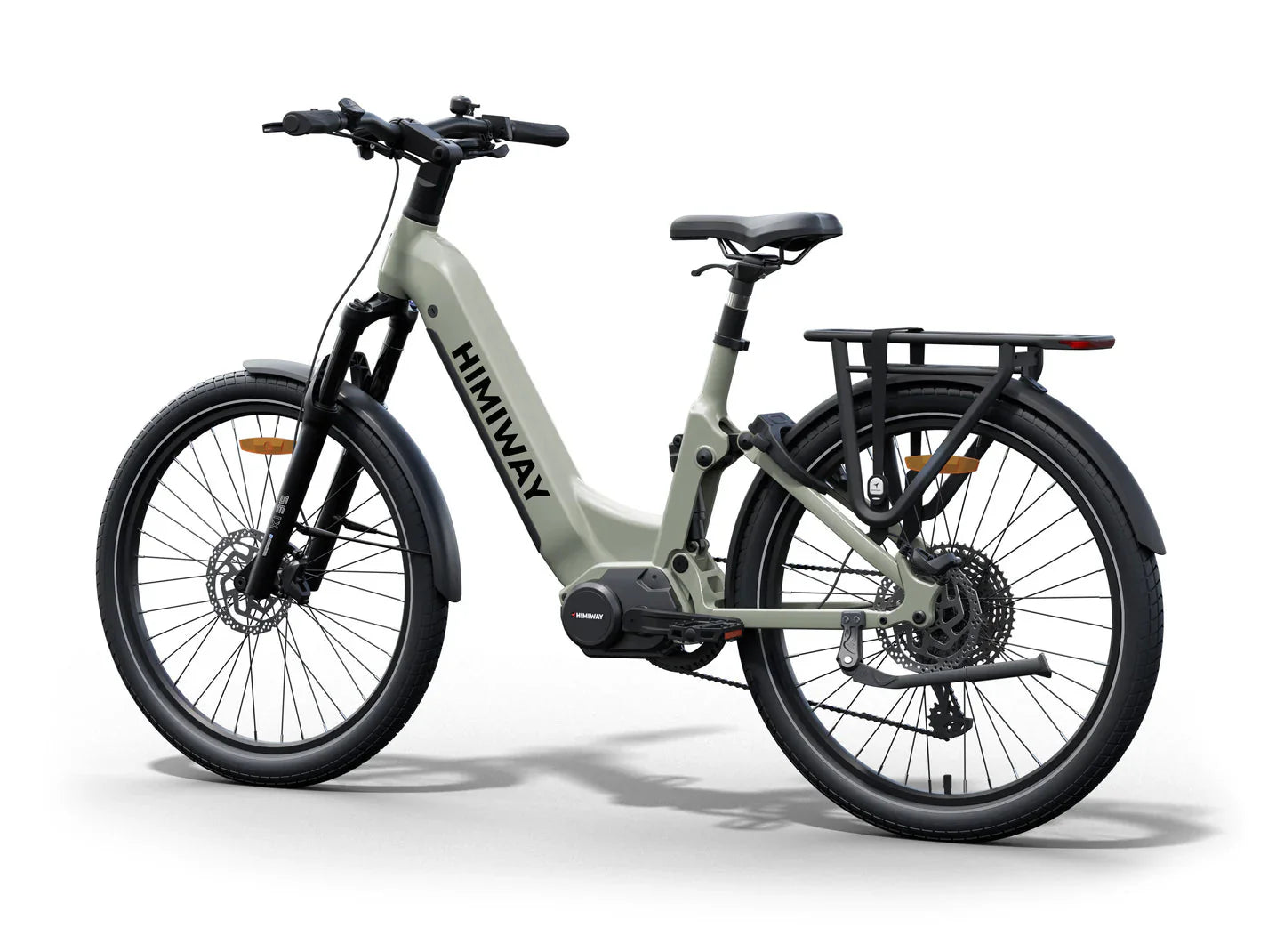 HIMIWAY A7 PRO 500W step-thru electric bike with 27.5x2.4 fat tires, beach cruiser style, shown in product image.