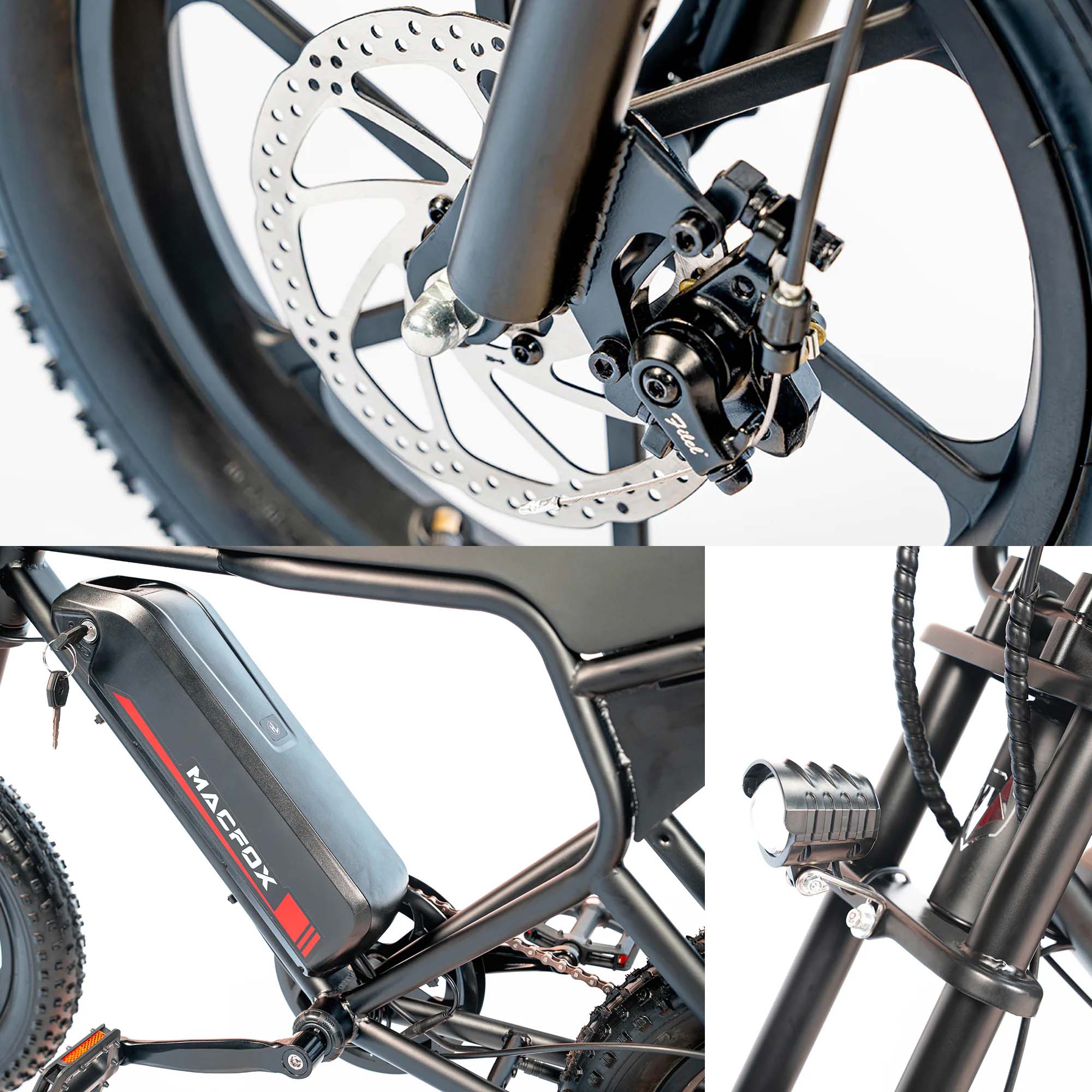 MACFOX M19 Electric e - Moto Style eBike - Step Over 250 w Electric Mini Fat Tire eBike - Moto Style Bike - Macfox - M19 - eBike - Black - Box eBike Super Shop