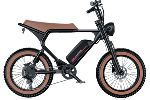 MACFOX X2 Electric Fat Tire Mountain eBike - Step Over 750 w Electric e - Moto Style eBike - Moto Style Bike - MACFO|SINGLBROWN|2354 eBike Super Shop