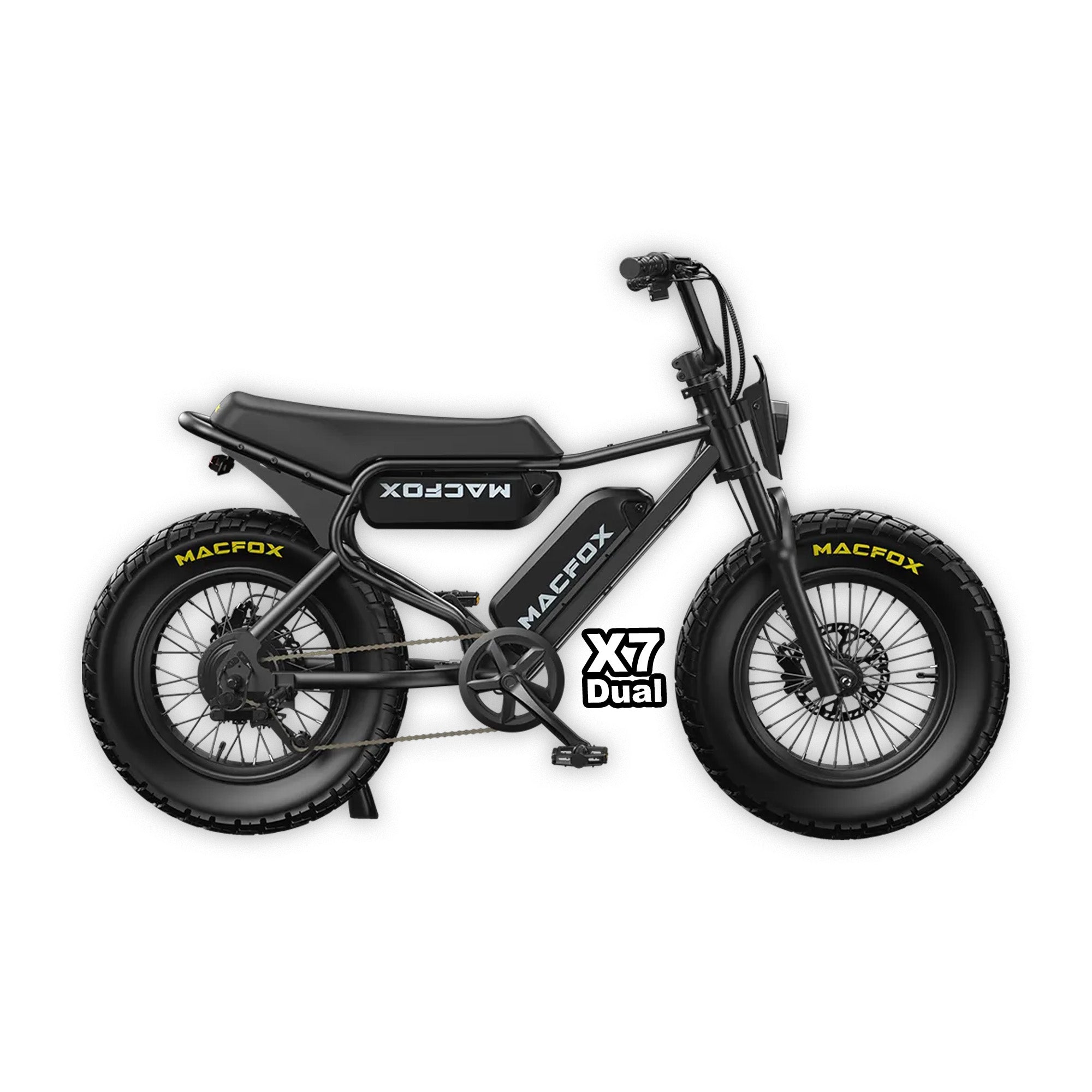MACFOX X7 (DUAL BATTERY) - Step Over eBike - Macfox - X7dual - eBike - Black - Box eBike Super Shop